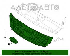 Решетка радиатора grill Kia Sorento 16-18 дорест хром