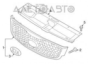 Решетка радиатора grill Kia Sorento 16-18 дорест хром