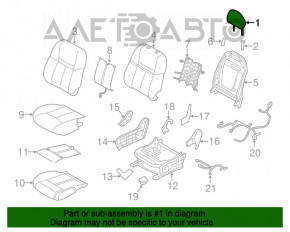 Pernele de scaun din față stânga Nissan Rogue 14-20, material textil, negru