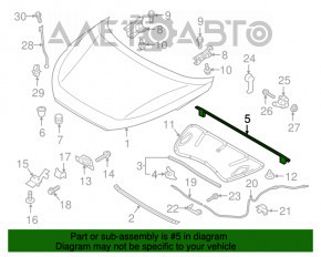 Уплотнитель капота задний Hyundai Tucson 16-21