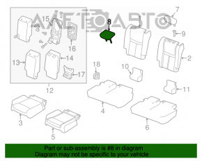 Pernele de cap spate centrale Nissan Rogue 14-20, material textil, negru.