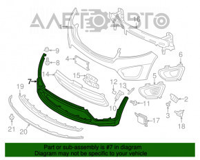 Бампер передний голый нижняя часть Kia Sorento 16-18 дорест usa