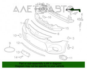 Кронштейн переднего бампера левый Kia Forte 4d 14-16 дорест USA