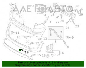 Capacul carligului de tractare al bara fata pentru Hyundai Tucson 16-18 pre-restilizare.