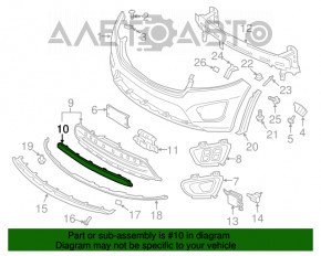 Grila inferioară a bara de protecție față pentru Kia Sorento 16-18, pre-facelift, pentru bara completă fără control de croazieră.