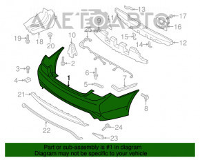 Bara spate goală Hyundai Sonata 11-15 hibrid argintiu