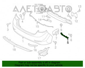 Suportul pentru bara spate stânga Hyundai Elantra UD 11-16, nou, original OEM.