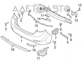 Крепление заднего бампера левое Hyundai Elantra UD 11-16 новый OEM оригинал