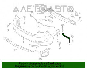 Suportul pentru bara spate dreapta Hyundai Elantra UD 11-16, nou, original OEM.