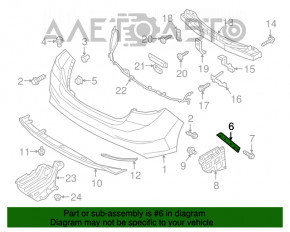 Suportul pentru bara spate dreapta Hyundai Elantra AD 17-18, nou, aftermarket.