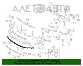 Губа заднего бампера Kia Sorento 16-18 дорест под цельный бампер