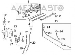 Rezervorul de spălare a parbrizului pentru Subaru Outback 10-14 fără capac