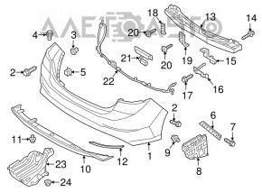 Protectie bara spate stanga Hyundai Elantra AD 17-20 2.0 nou original