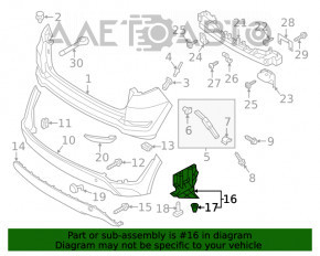 Protecție bara spate stânga Hyundai Tucson 16-18 pre-restilizare