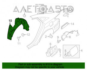 Aripa spate stânga Hyundai Sonata 11-15, material textil.