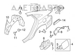 Aripa spate stânga Hyundai Sonata 11-15, material textil.