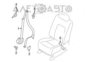 Centura de siguranță pentru șofer Nissan Murano z51 09-14 bej