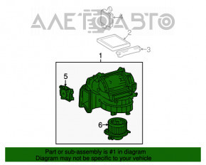 Corpul gol al ventilatorului, partea dreaptă a Lexus ES350 07-12.