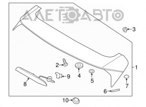 Spoilerul portbagajului Hyundai Tucson 16-18 pre-restilizare