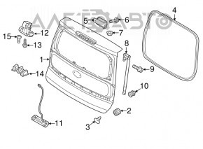 Garnitura de etanșare a ușii portbagajului Kia Soul 14-19