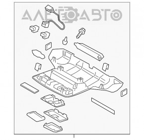 Plafonul de iluminare frontal pentru Subaru Legacy 15-19 gri, fără panoramică, cu suport pentru cameră