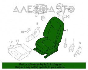 Пассажирское сидение Nissan Sentra 13-19 без airbag, механич, тряпка черн