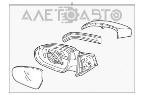 Oglindă laterală stângă Hyundai Tucson 16-18 pre-restilizare, 5 pini, albastru