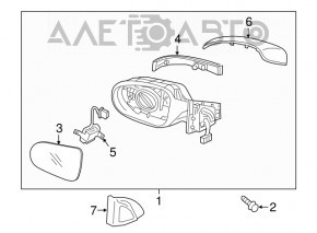 Зеркало боковое правое Kia Sorento 16-20 BSM