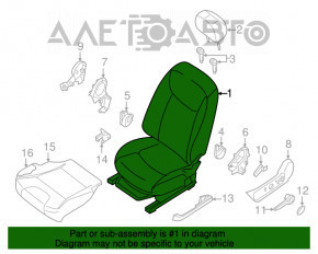 Водительское сидение Nissan Sentra 13-19 без airbag, механич, тряпка черн