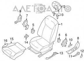 Водительское сидение Nissan Sentra 13-19 без airbag, механич, тряпка черн