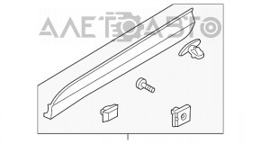 Garnitura ușii față dreapta de jos Hyundai Santa FE Sport 13-18, nou, original OEM