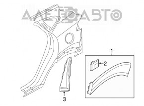 Capacul aripii spate stânga Hyundai Tucson 16-20, nou, original OEM