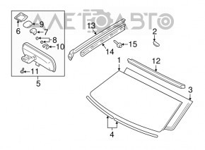 Oglindă interioară pentru Lexus RX300 98-03 cu autointunecare de culoare bej.