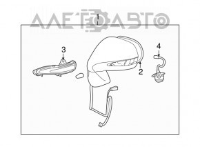 Зеркало боковое правое Lexus RX350 RX450h 10-15 16 пинов,BSM,затемн,поворотник,дефект поворотн