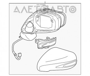 Oglindă laterală dreapta Lexus ES350 10-12 semnalizator