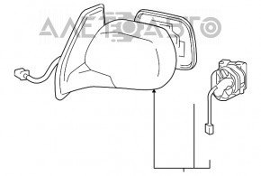 Зеркало боковое правое Lexus GX470 03-09