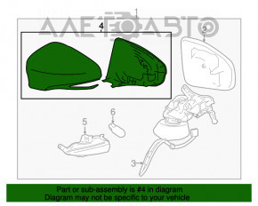 Capac oglindă laterală dreapta pentru Lexus ES300h ES350 13-16, nou, original