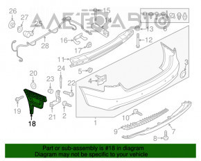 Suportul pentru bara spate stânga Audi A4 B8 13-16 restilizat sedan nou, neoriginal