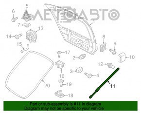 Amortizorul ușii portbagajului dreapta VW Beetle 12-19 nou, neoriginal.