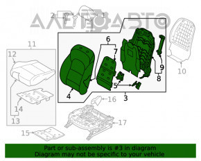 Пассажирское сидение Hyundai Tucson 16-18 без airbag, механическое, подогрев, тряпка черная