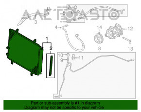 Radiatorul condensatorului de aer condiționat pentru Lexus ES350 13-18