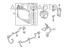 Tubul de aer condiționat al compresorului condensatorului secundar Toyota Highlander 08-13 3.5