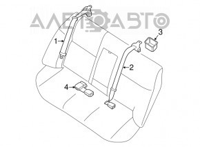Ремень безопасности задний левый Nissan Maxima A36 16-18 черн