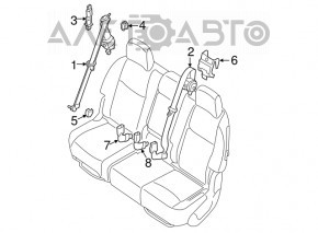 Centura de siguranță a rândului 2 dreapta pentru Infiniti JX35 QX60 13- bej