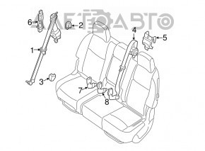 Centura de siguranță a rândului 2 stânga Infiniti JX35 QX60 13- negru