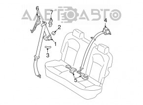 Centura de siguranță spate stânga pentru Nissan Rogue 07-12.