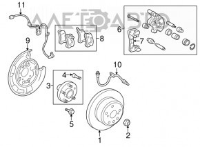 Senzor ABS spate dreapta Toyota Highlander 08-13 AWD