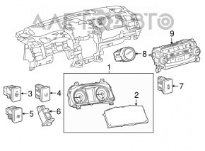 Butonul de pornire Start-Stop pentru Toyota Highlander 14-17