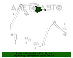 Centura de siguranță centrală spate Hyundai Tucson 16-20, neagră