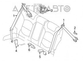 Centura de siguranță centrală spate Hyundai Tucson 16-20, neagră